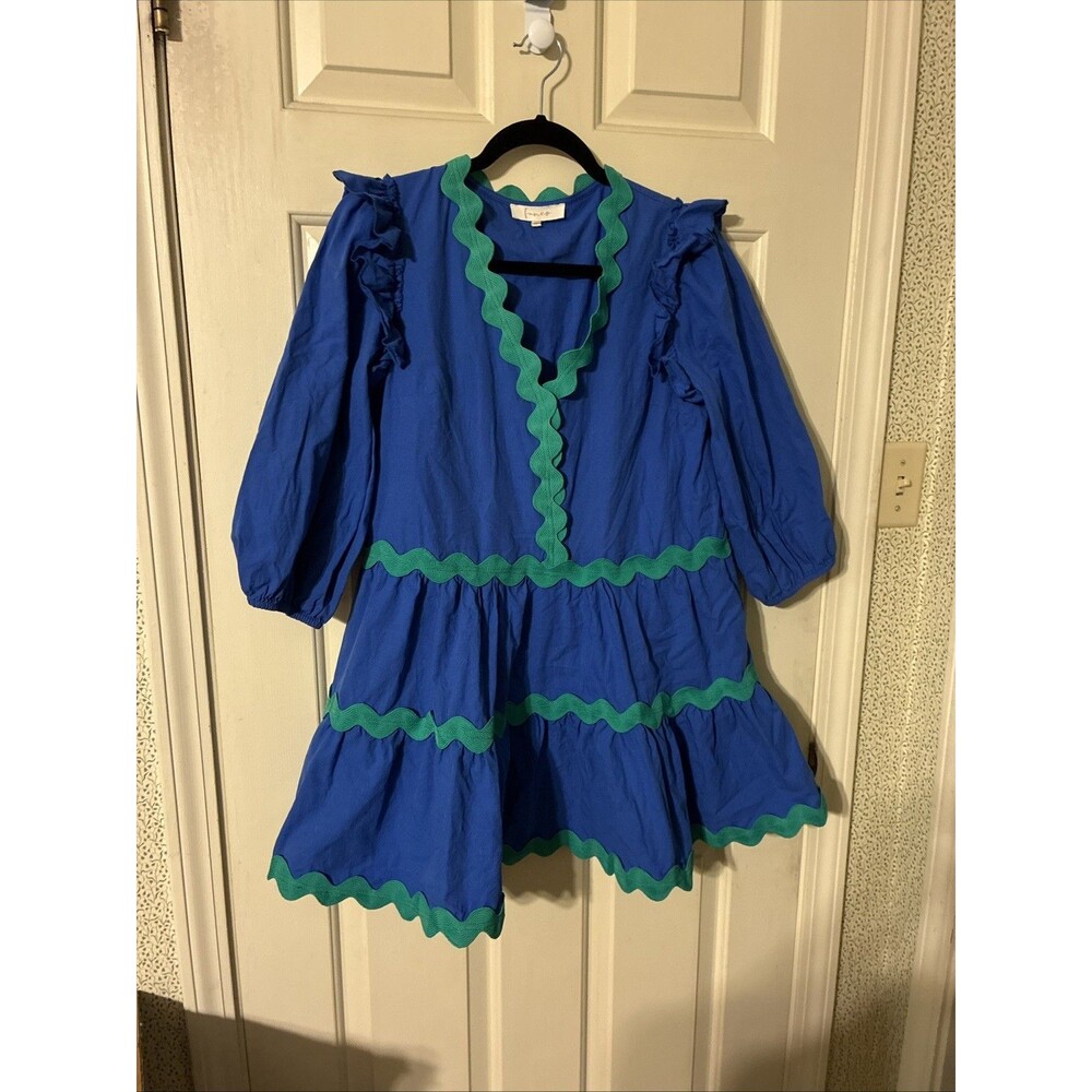 Fanco Dress Blue w/Green Size M